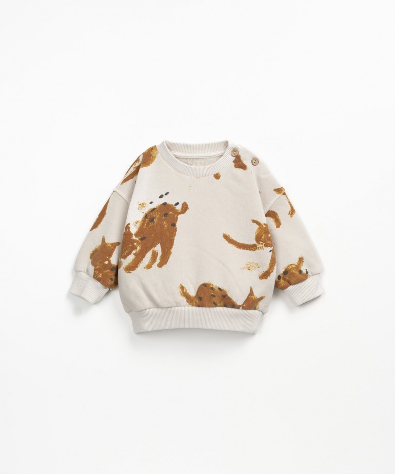 Sweater with lynx print