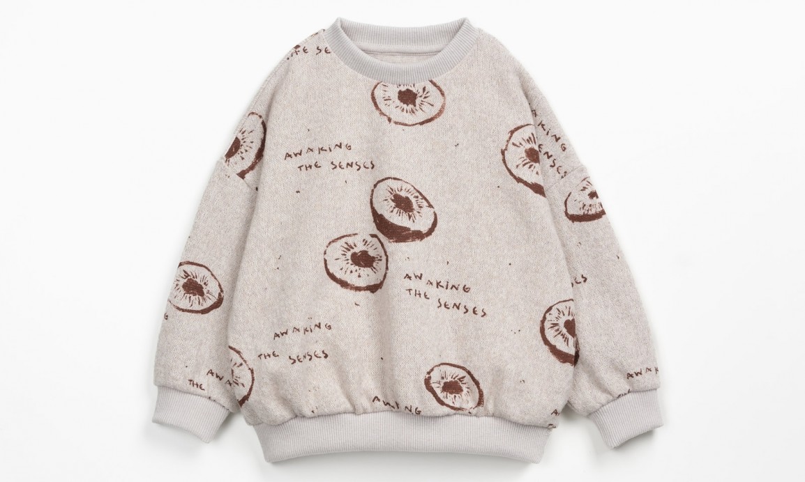 Jersey sweater with kiwi print