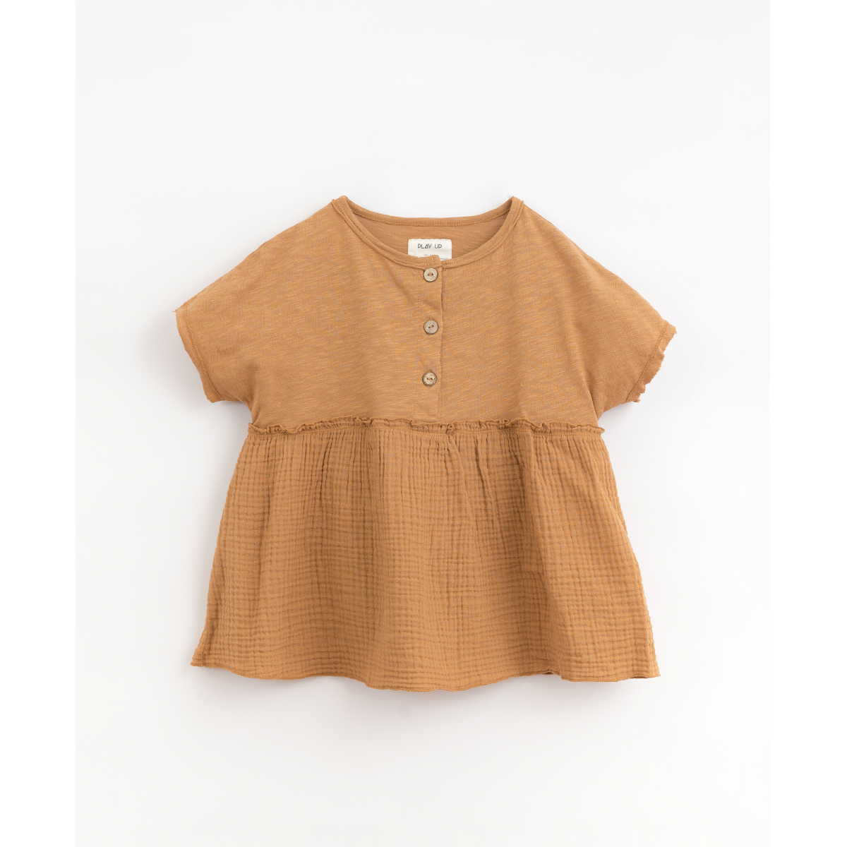 Girls orange tunic in organic cotton | PlayUp